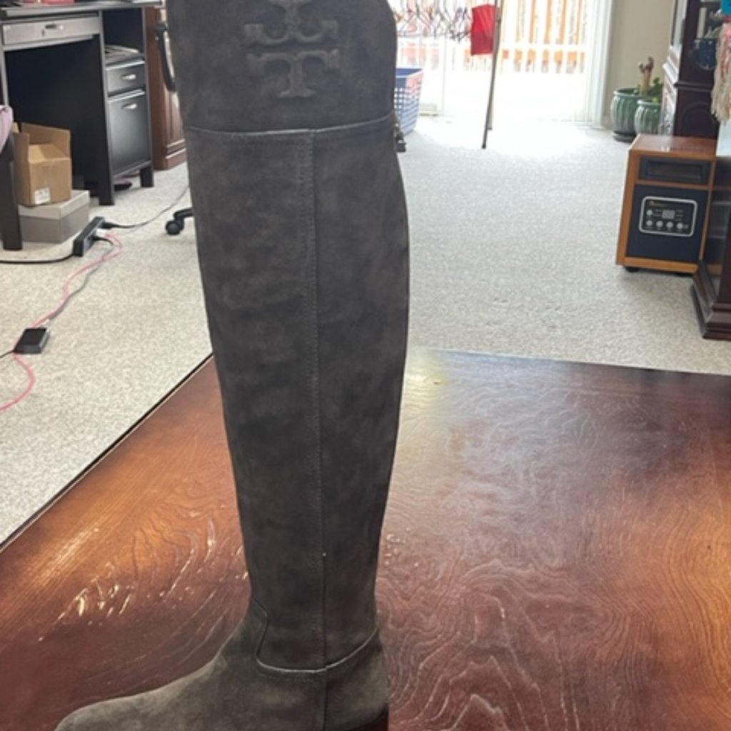 Tory Burch Simone Over The Knee Boots Cafe Brown Suede Size 6.5m